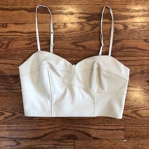 Express leather crop top